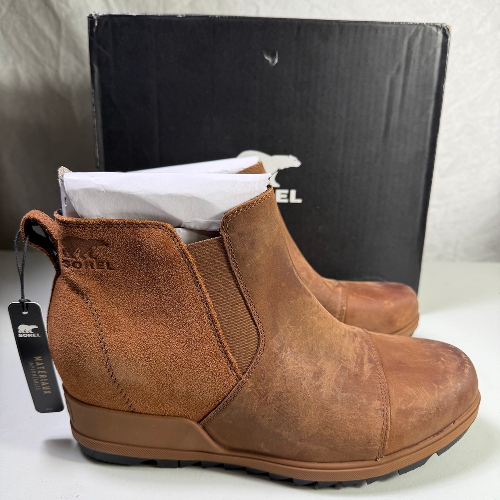 Sorel Women's Waterproof Suede Leather Ankle Boots Brown Size 10.5